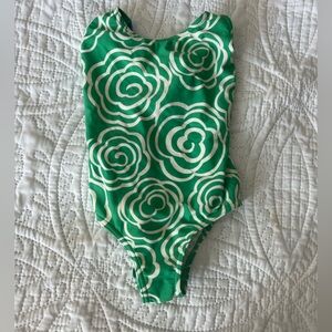 Mini Boden Green and Cream Swirl One Piece